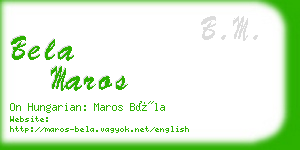 bela maros business card
